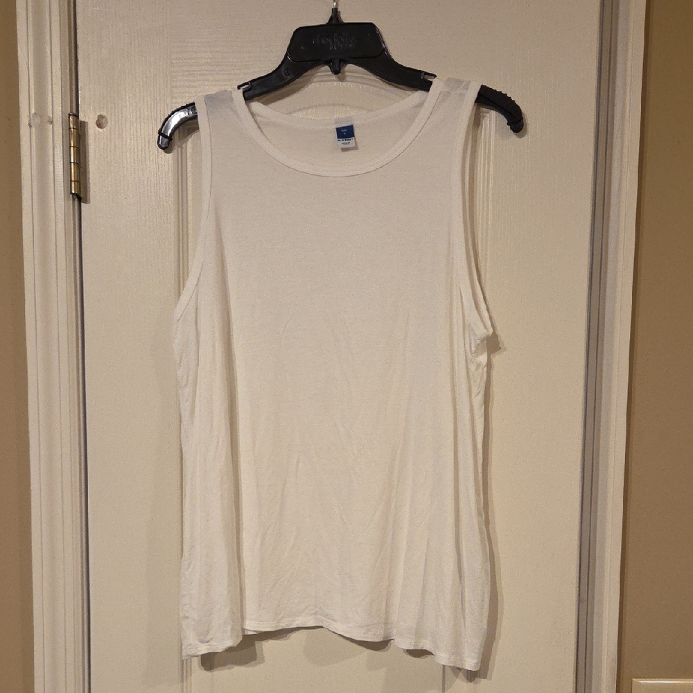 Old Navy White Sleeveless Luxe Tank Top